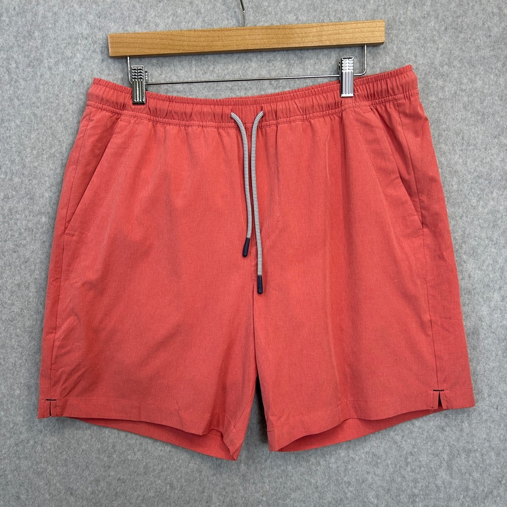 UNTUCKit Swim Shorts Faded Rose Trunks‎ Red Elastic Waist Drawstring Mens Large